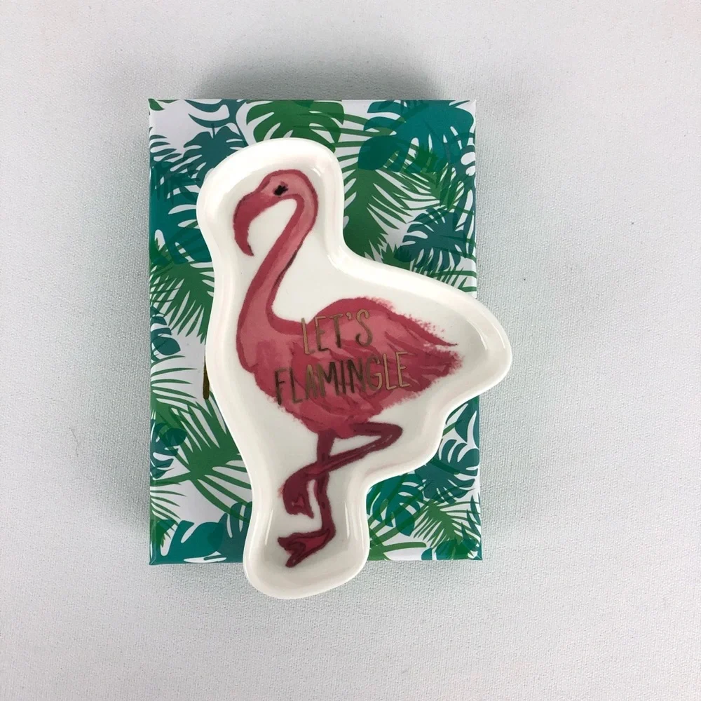 Rosanna Let’s Flamingle Flamingo 🦩 Tropical Jewelry Ceramic Tray